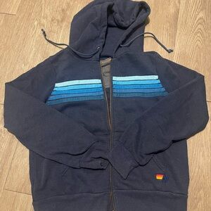 Aviator Nation Navy Blue Hoodie with Stripes